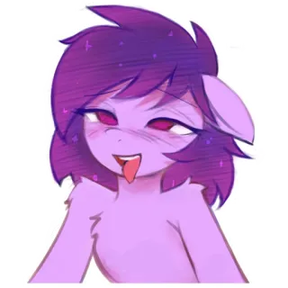 🤪 pony, cartoon, anime, drawing, purple, character telegram sticker