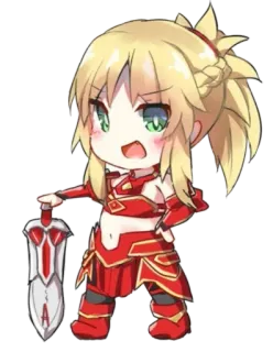 ❤️ Mordred Fate/Apocrypha อนิเมะ, จิบิ, มอร์เดร็ด, ดาบ, Fate, Fate/Apocrypha telegram sticker
