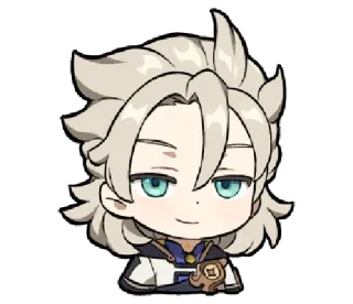 😏 Albedo Genshin Impact albedo, genshin impact, chibi, anime, game telegram sticker