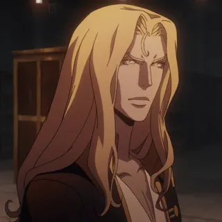 ⚰️ Alucard Castlevania вампир, блондинка, длинные волосы, аниме, персонаж telegram sticker