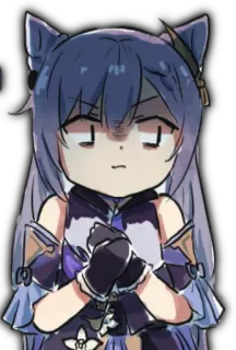 😧 Keqing Genshin Impact Anime, Kreskówka, Gra, Genshin Impact, Keqing, Postać, Fioletowy telegram sticker