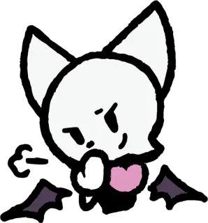 🤭 cat, bat, cute, animal, sticker telegram sticker