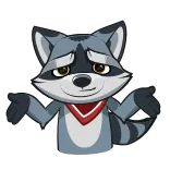 🤷‍♂ raton laveur, haussement d'épaules, animal, dessin animé, mignon, incertain, confus telegram sticker