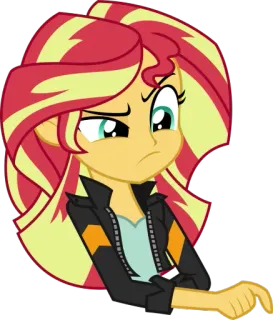 😠 Sunset Shimmer My Little Pony: Equestria Girls kartun, poni, Equestria Girls, Sunset Shimmer, karakter, anime, marah telegram sticker
