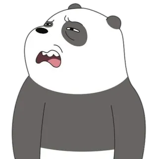 😧 panda, cartoon, bear, animal, tired, sleepy telegram sticker