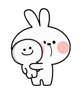 😍 кролик, зайчик, милый, кукла, объятие, мультфильм telegram sticker