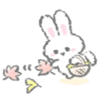 🦷 lapin, mignon, animal, kawaii, dessin animé, bunny telegram sticker