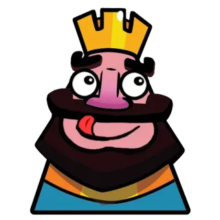 😋 King Clash Royale キング, クラッシュロワイヤル, 漫画, キャラクター, 王冠, ビデオゲーム telegram sticker