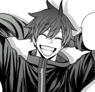 😂 Anime, Manga, Joyeux, Souriant, Garçon, Dessin animé telegram sticker