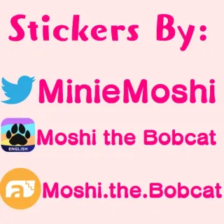 👌 Moshi the Bobcat Stickers By:
MinieMoshi
Moshi the Bobcat
Moshi.the.Bobcat stickers, Moshi, rode lynx, MinieMoshi, schattig, cartoon, dier, harig telegram sticker