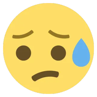 😥 Emoji, Traurig, Gesicht, Emotion, Besorgt, Schweiß whatsapp sticker