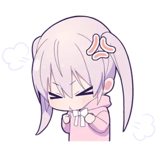 😠 Anime, Desenho animado, Chibi, Bravo, Frustrado telegram sticker