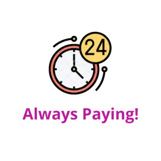 🤑 Always Paying! relógio, sempre, pagamento, tempo, 24/7, serviço telegram sticker