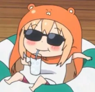 😎 Umaru Doma Himouto! Umaru-chan Anime, Umaru, Carino, Chibi, Estate, Occhiali da sole telegram sticker