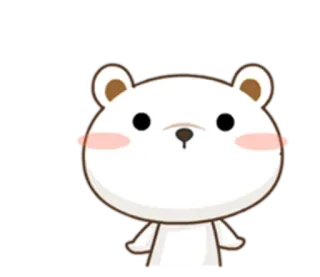😶 oso, lindo, dibujos animados, animal, pegatina telegram sticker