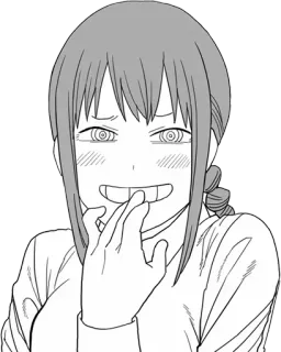 😂 Makima Chainsaw Man anime, manga, chainsaw man, makima, expression, grin, nervous telegram sticker