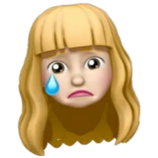 😢 эмодзи, плачущий, грустный, блондинка, девушка, слеза telegram sticker