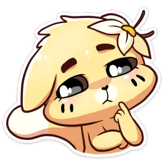🤔 chó, chó con, động vật, dễ thương, suy nghĩ, hoạt hình telegram sticker