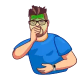 🤮 sick, nauseous, cartoon, character, upset, unwell telegram sticker