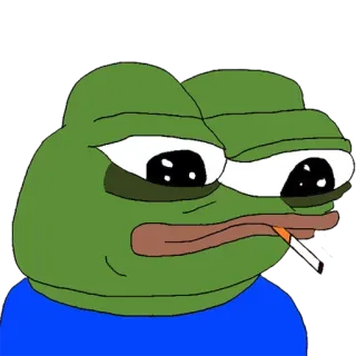 🚬 Pepe the Frog pepe, kikker, meme, verdrietige kikker, internet meme telegram sticker