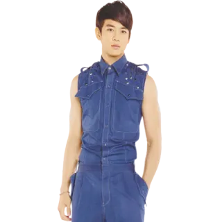 🙂 Homem, Denim, Camiseta regata, Azul, Moda, Modelo masculino, Roupa telegram sticker