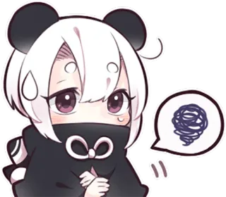 🌀 anime, lindo, preocupado, kawaii, dibujos animados, panda, personaje, pegatina telegram sticker