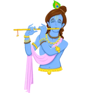 😇 Krishna 印度教, 神, 精神, 长笛, 印度, 神 telegram sticker