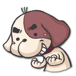 😬 pies, kreskówka, zwierzę, szczęśliwy, słodki telegram sticker