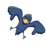 👎 cuervo, pájaro, dibujos animados, animal telegram sticker