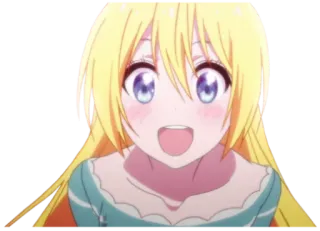 😮 anime, girl, blond, character, cute, happy telegram sticker