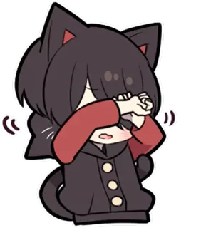 🙈 Katze, Anime, Manga, Kawaii, Süß, Neko, Weinend, Traurig whatsapp sticker