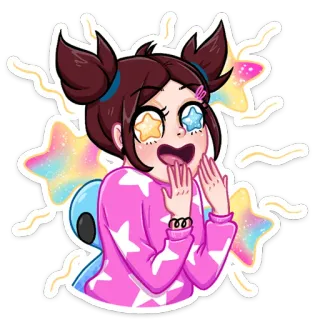 🤩 cartoon, star, anime, girl, kawaii, sticker, expression telegram sticker