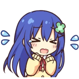 😢 animé, fille, pleurs, triste, kawaii, mignon whatsapp sticker
