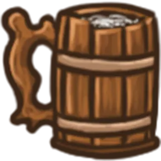 🍸 beer, mug, drink, alcohol, wooden mug telegram sticker