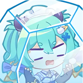 💎 Anime, Mignon, Sticker, Dessin animé, Glace, Gelé, Kawaii telegram sticker
