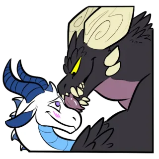 😍 dragon, affectionate, fantasy, cartoon, monster, creature whatsapp sticker