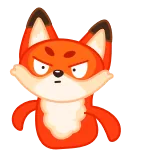 🧐 fox, cartoon, angry, animal, cute telegram sticker