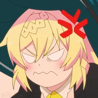 💢 Anime, Arrabbiato/a, Cartone animato, Personaggio, Espressione, Frustrato/a, Ragazza anime, Personaggio dei cartoni animati telegram sticker