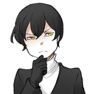 🤔 anime, gloves, portrait, character telegram sticker