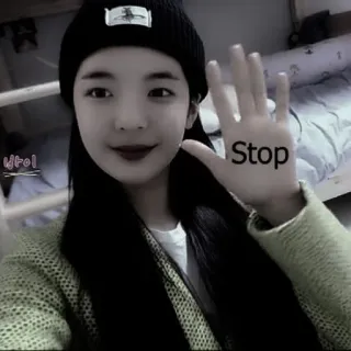 ⛔️ Stop 停止, 手, 女孩, 消息, 警告, 小心 telegram sticker