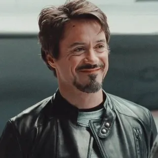 😊 Tony Stark hombre, barba, actor, sonrisa whatsapp sticker