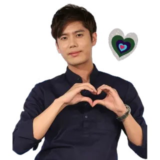 💚 corazón, amor, hombre, gesto, asiático whatsapp sticker