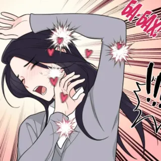 ♥️ БА-БАХ! Anime, Corações, Expressão, Choque, Desenho animado telegram sticker