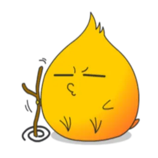 😑 огонь, искра, милый, смешной, мультфильм, желтый, пламя telegram sticker