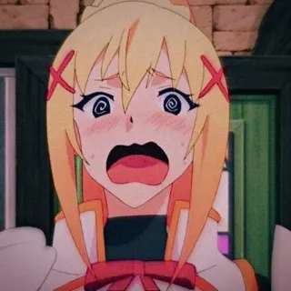 😱 Darkness Konosuba Anime, Capelli biondi, Femmina, Ecchi, Masochista, Konosuba, Darkness telegram sticker