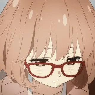 🍧 anime, girl, glasses, cute, portrait whatsapp sticker