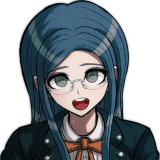 😃 Tsumugi Shirogane Danganronpa Anime, Kính, Nhân vật, Vui vẻ, Nữ sinh telegram sticker