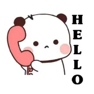 📞 HELLO Panda, Fofo, Olá, Telefone, Saudação telegram sticker