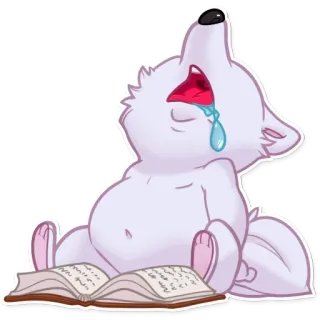 📕 szczeniak, płacz, książka, smutny, łzy, zwierzę, pies telegram sticker