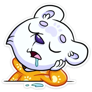 🤤 niedźwiedź, kreskówka, śpiący, płaczący, smutny, łza, wyczerpany telegram sticker